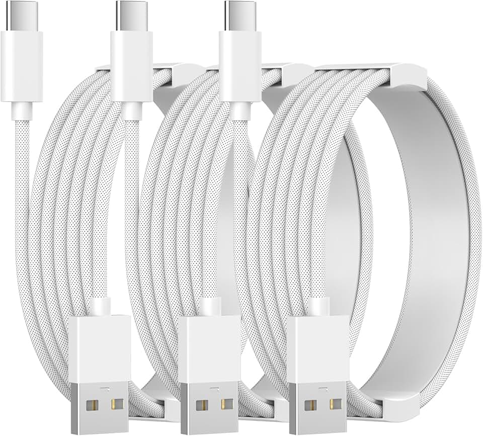 3-Pack 5ft USB A to Type C Fast Charging Cables