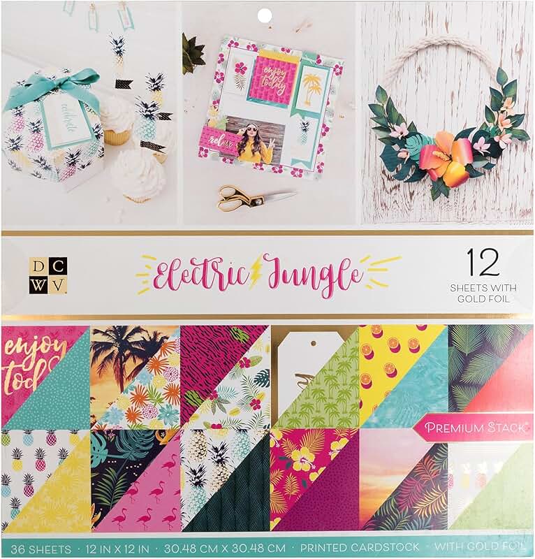 Electric Jungle Double-Sided Cardstock, 12x12, 36 Sheets