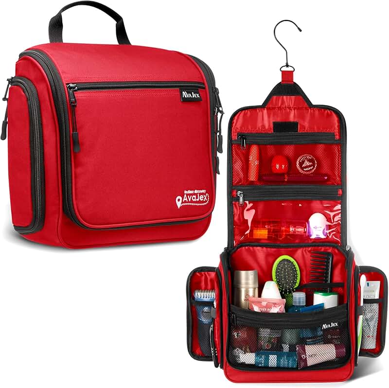 Large Waterproof Travel Toiletry Bag with 19 Compartments