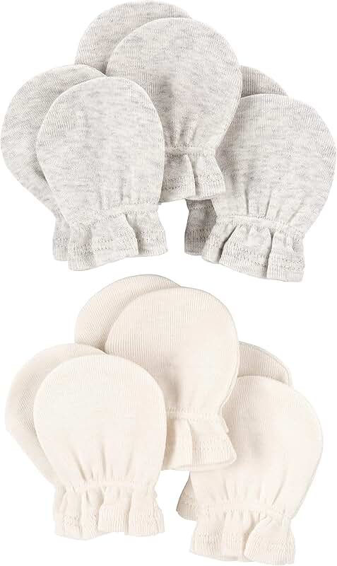 Six unisex baby mittens pack
