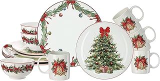 16-Piece Christmas Dinnerware Set for Four Guests