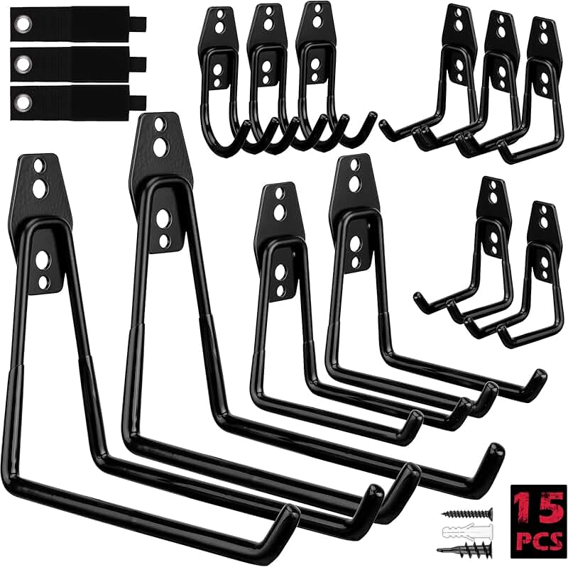 15-Piece Heavy Duty Garage Tool Wall Hook Set