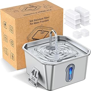 Stainless Steel Pet Water Fountain with Filters