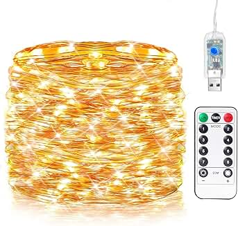 33ft 100 LED USB Fairy String Lights with Remote and Timer