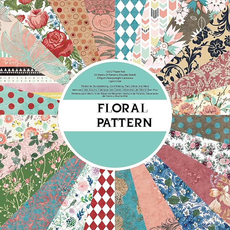 Double-Sided Floral Scrapbook Paper, 12x12, 24 Pages