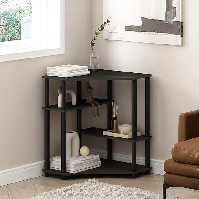 4-Tier Corner Storage Shelf for Living Room and Office