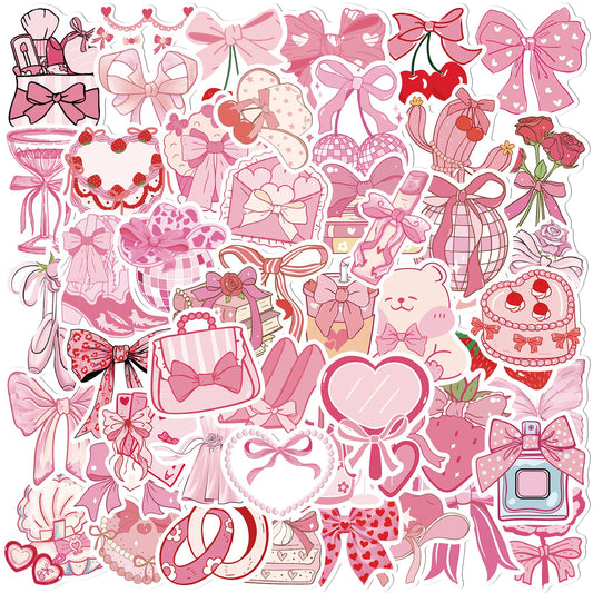 Pink Coquette Bow Sticker Pack for Girls and Women