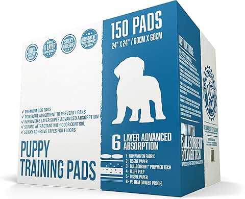 Large 24x24 Puppy Pee Pads with Sticky Tape, 150 Count