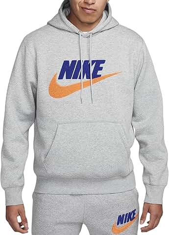 Men's Dark Grey Heather Pullover Hoodie, Size Medium
