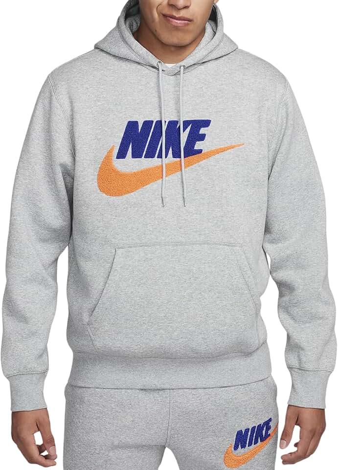 Men's Dark Grey Heather Pullover Hoodie, Size Medium