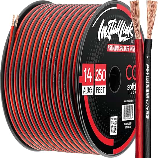 14 Gauge Speaker Wire for Car, Home, RV, 250ft