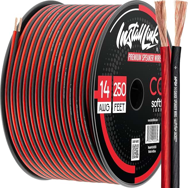 14 Gauge Speaker Wire for Car, Home, RV, 250ft