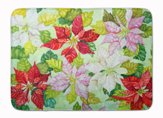 FHC1008RUG Poinsettias by Ferris Hotard Bath Mat Machine Washable Anti-Fatigue Memory Foam Kitchen Rug, 19 X 27, Multicolor