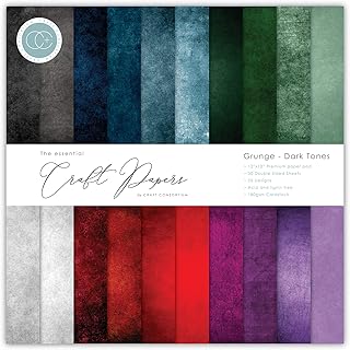 Double-Sided 12x12 Paper Pad, 20 Designs, Dark Tones