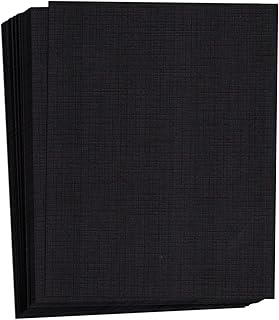 Black Linen Textured Cardstock, 8.5x11, 80 lb, 50 sheets