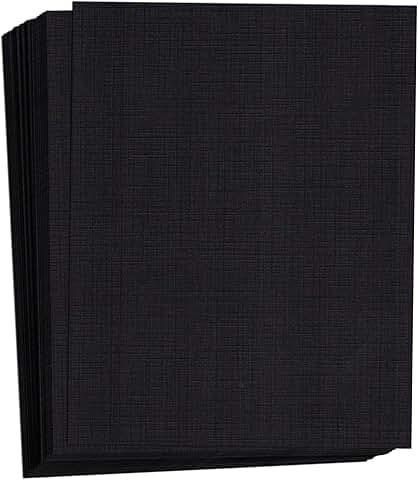 Black Linen Textured Cardstock, 8.5x11, 80 lb, 50 sheets