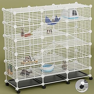 Three-Tier Indoor Guinea Pig Cage with Removable Tray