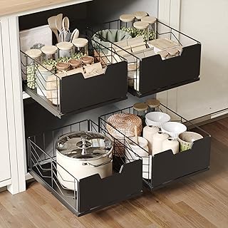 Two-Pack Pull Out Cabinet Shelves for Kitchen