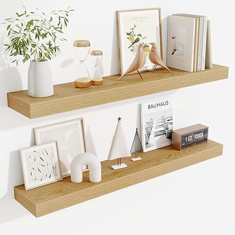 36-Inch Wooden Wall Shelves Set of 2