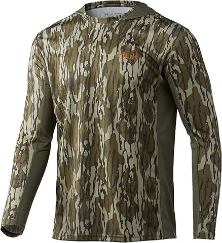 Men's Camo Hoodie with UPF 50+ Long-Sleeve Shirt