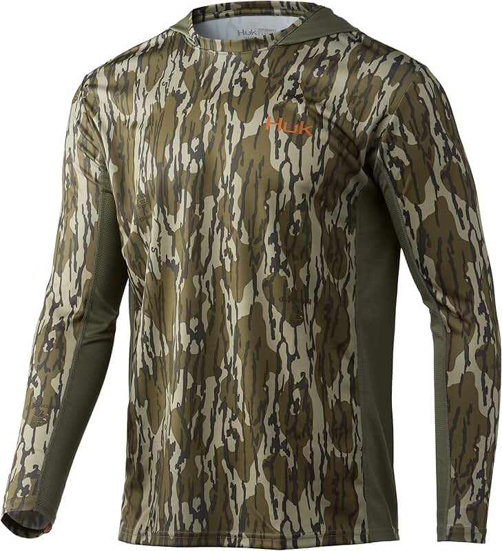 Men's Camo Hoodie with UPF 50+ Long-Sleeve Shirt