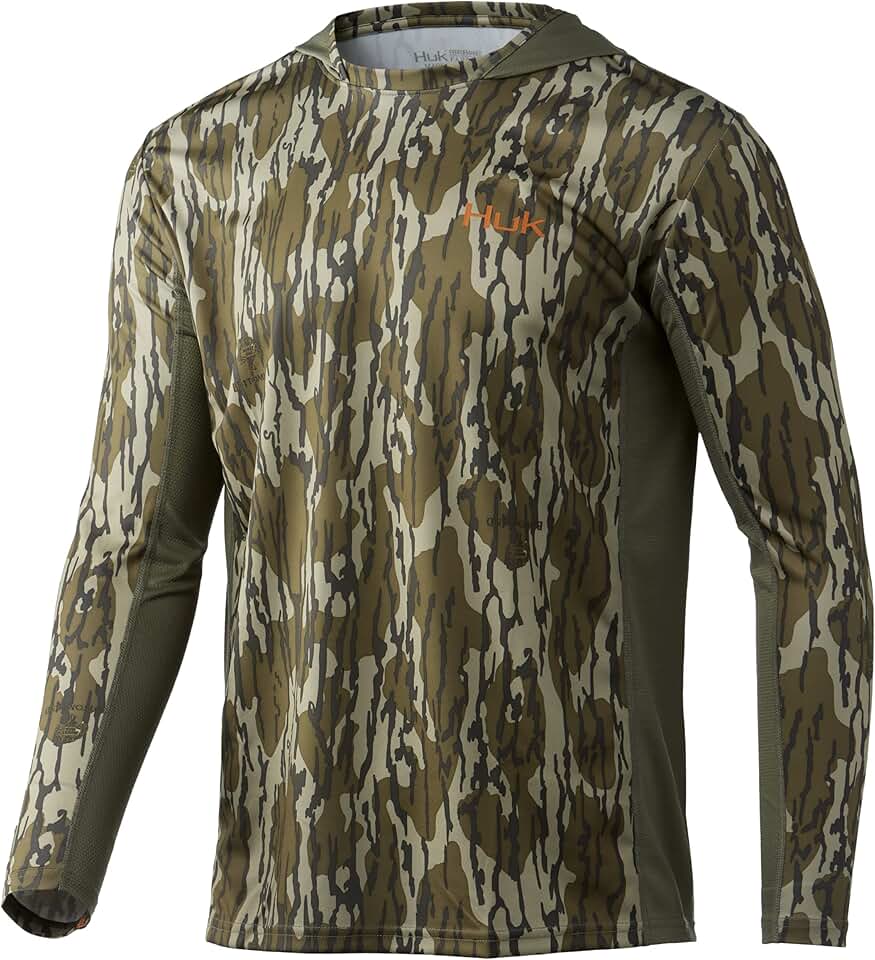 Men's Camo Hoodie with UPF 50+ Long-Sleeve Shirt