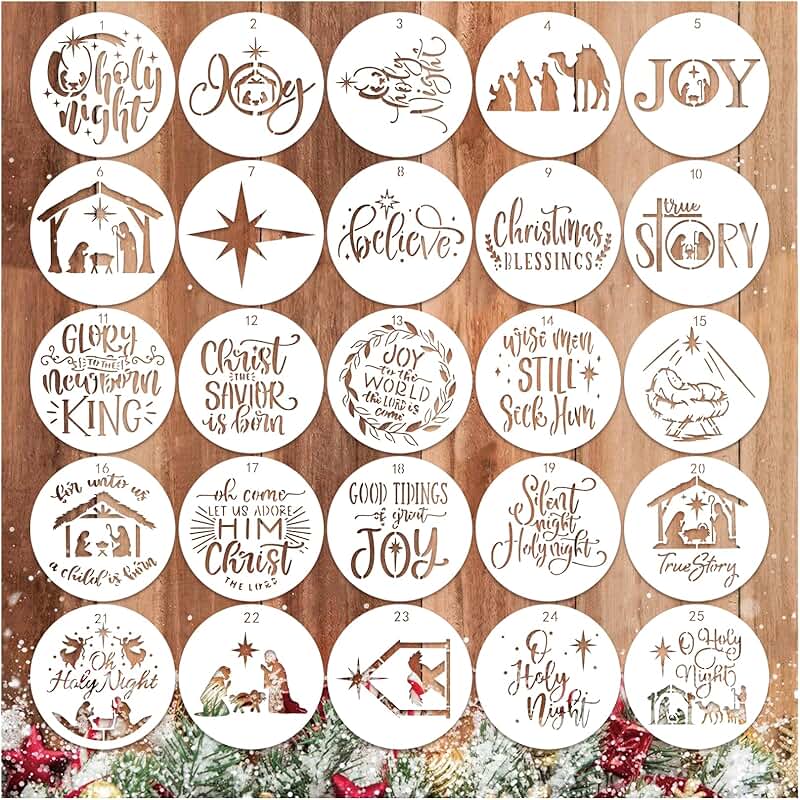 25 Christmas Nativity Scene Stencils for Painting and Crafts