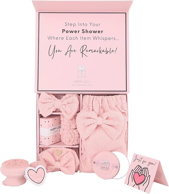Pink Power Shower Gift Set with Bath Accessories