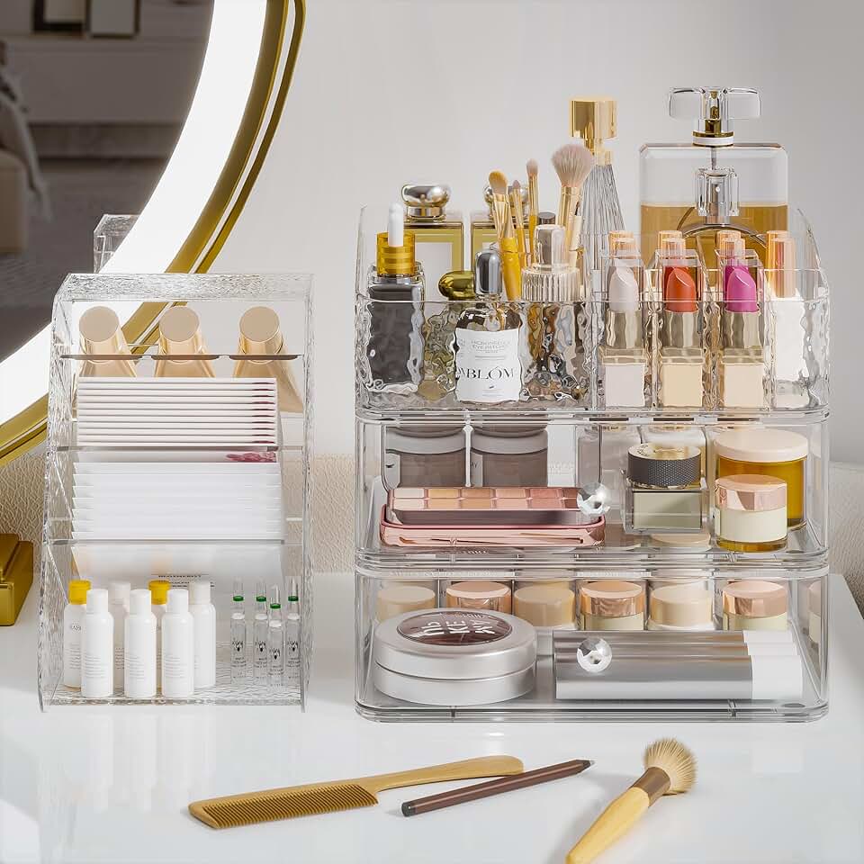 Clear Stackable Makeup and Brush Organizer