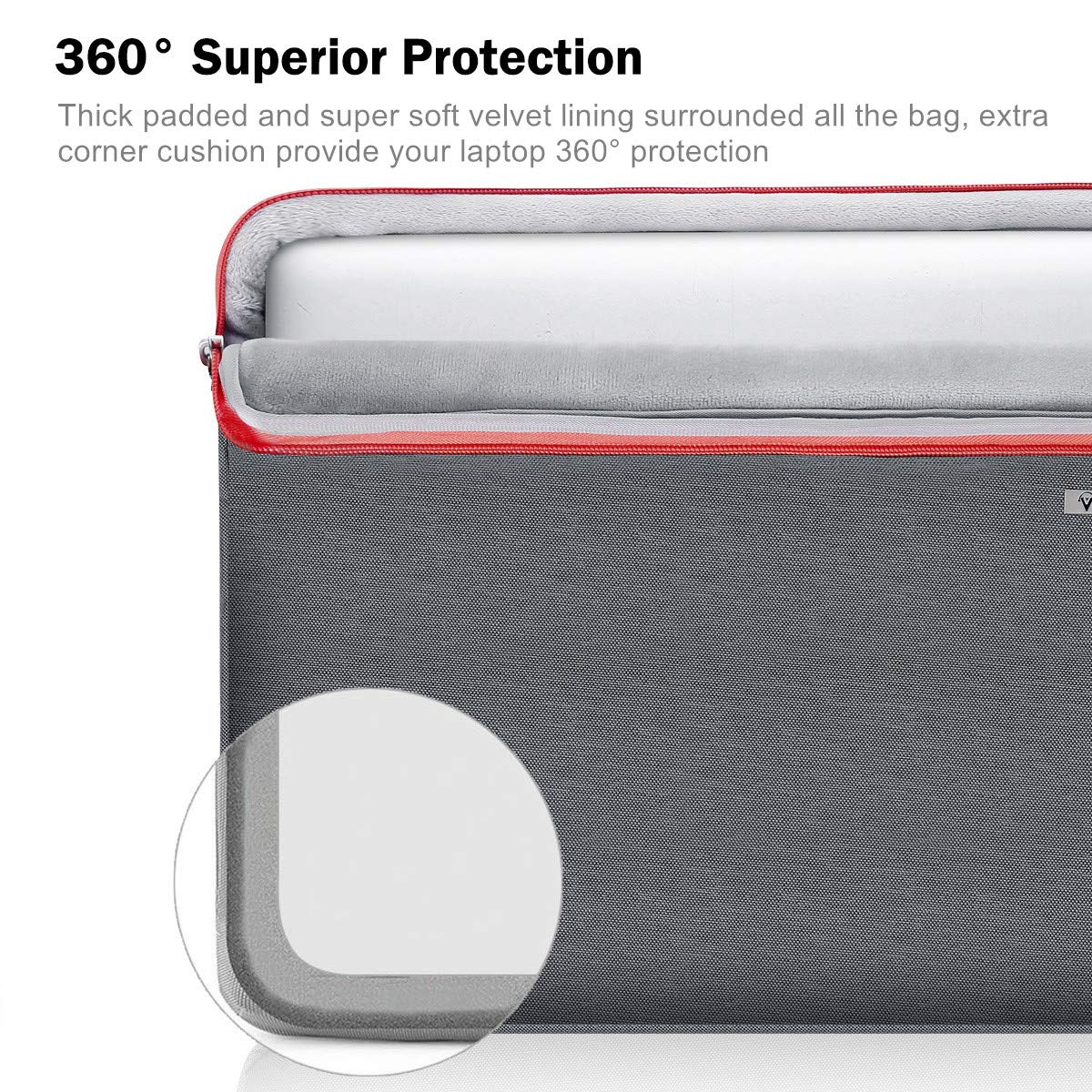 Laptop Sleeve Case 14 15 15.6 Inch,Upgrade 360Protective Computer Carrying Cover Bag Compatible with Macbook Pro 15 16,Surface Book 3/2, Hp Acer Asus Chromebook with Organizers, Waterproof,Grey