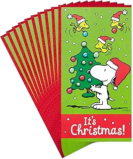 Set of 10 Snoopy Christmas Card and Envelope Packs