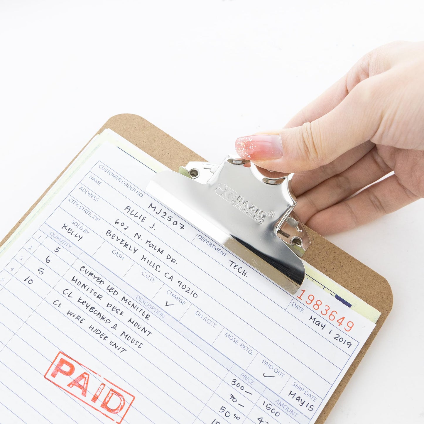 Memo Size Hardboard Clipboard with Spring Clip