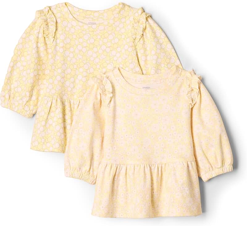 Toddler and Baby Girls' 3/4 Sleeve Knit Top Pack of 2
