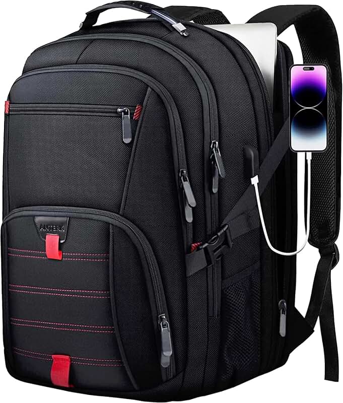 Large 17.3 Inch Travel Laptop Backpack with USB Port