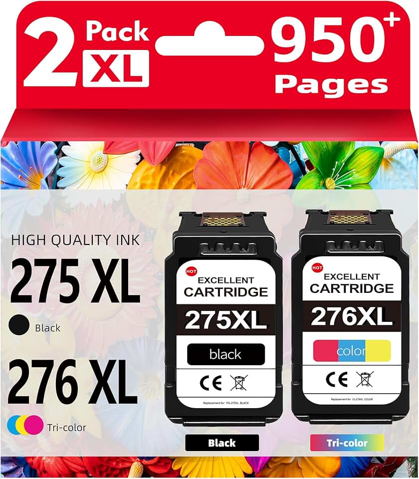 Color and Black Ink Cartridge Pack for Printer