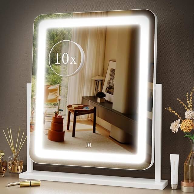 Large LED Lighted Makeup Vanity Mirror with Touch Control