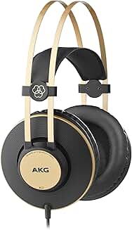Over-Ear Closed-Back Studio Headphones in Matte Black and Gold