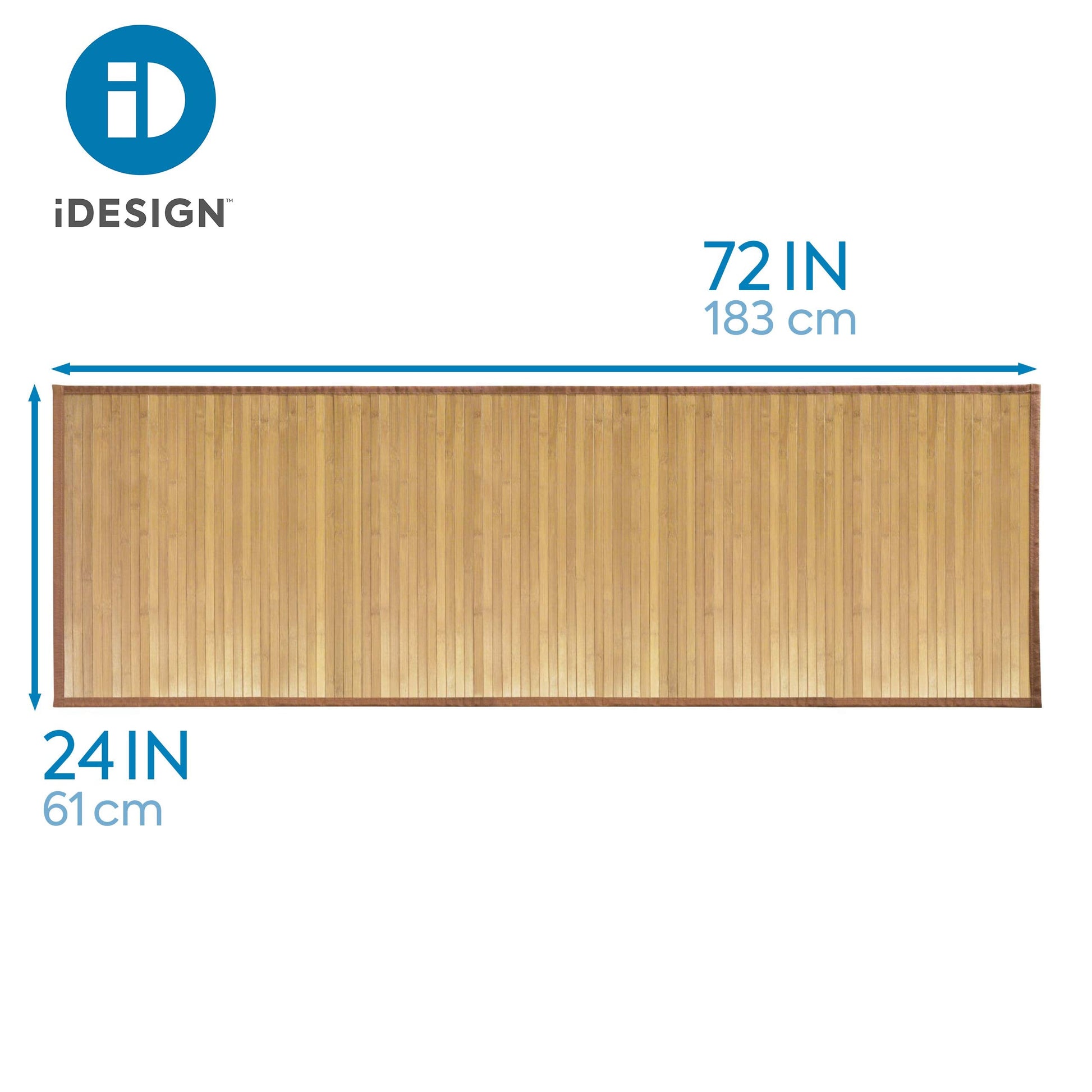 Bamboo Non-Skid Water-Resistant Floor Mat, The Formbu  24" x 72, Natural Tan