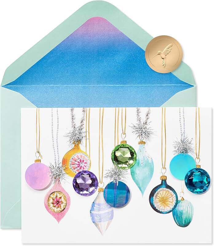 Colorful Christmas Card with Ombre Ornaments