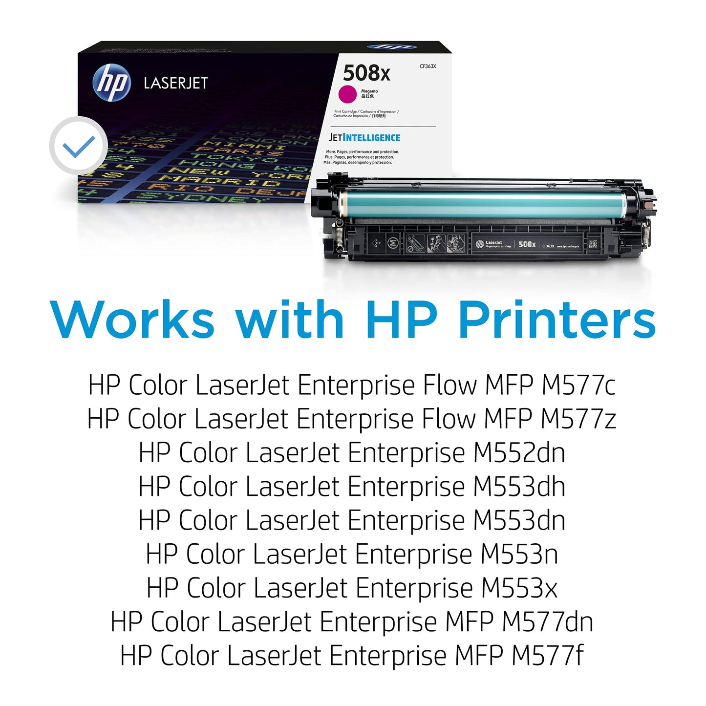 Original 508X Magenta High-yield Toner Cartridge | Works with Color LaserJet Enterprise M552, M553, Color LaserJet Enterprise MFP M577 Series | CF363X