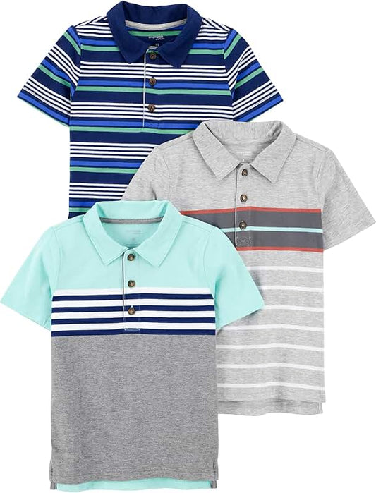 Three Boys' Short Sleeve Polo Shirts