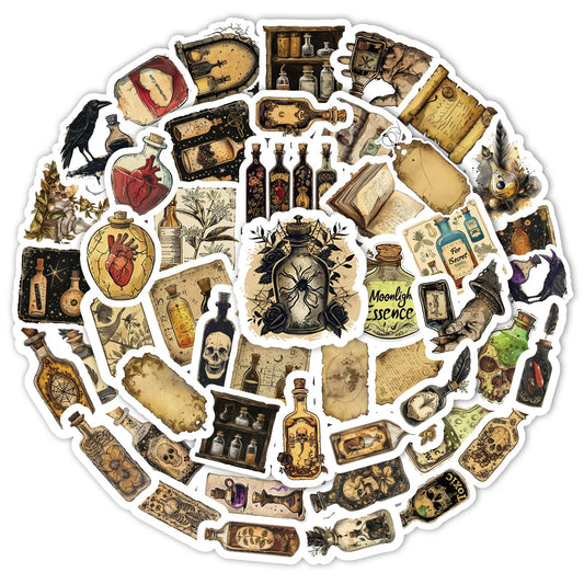50 Dark Academia Stickers for Journals and Water Bottles