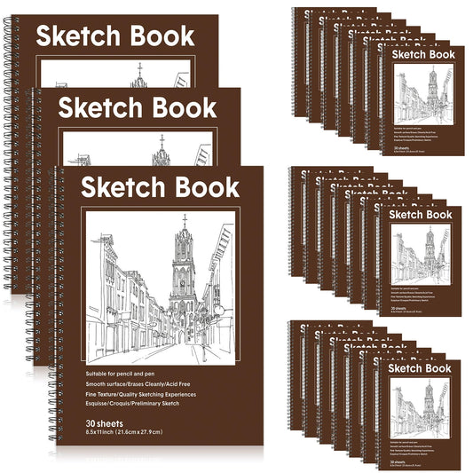 12 Pcs Sketch Books 11 x 8.5 Inches 30 Sheets