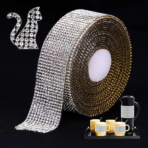 White Rhinestone Ribbon for Crafts and Decoration