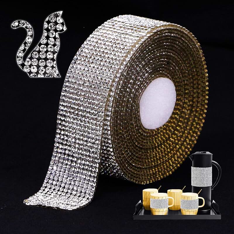 White Rhinestone Ribbon for Crafts and Decoration