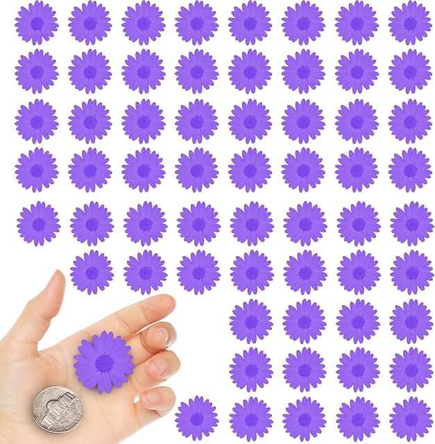Purple Dried Daisy Flowers for Resin Crafts, 60 Pieces