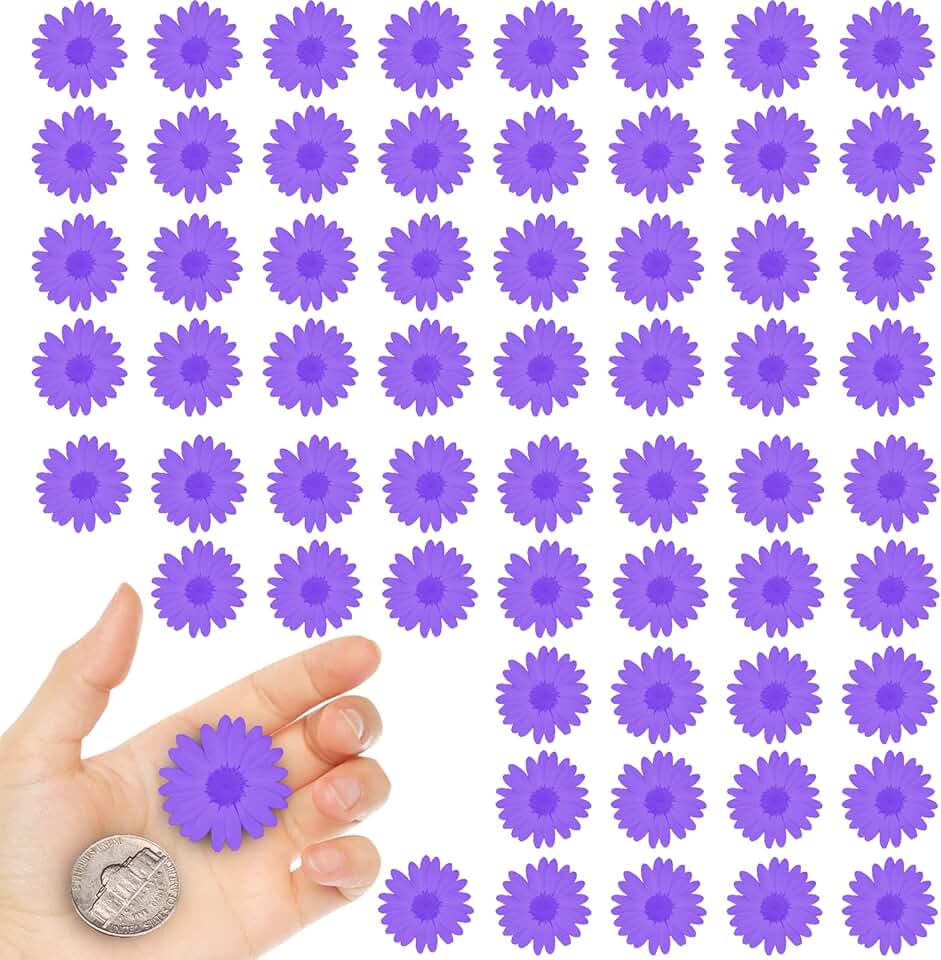 Purple Dried Daisy Flowers for Resin Crafts, 60 Pieces