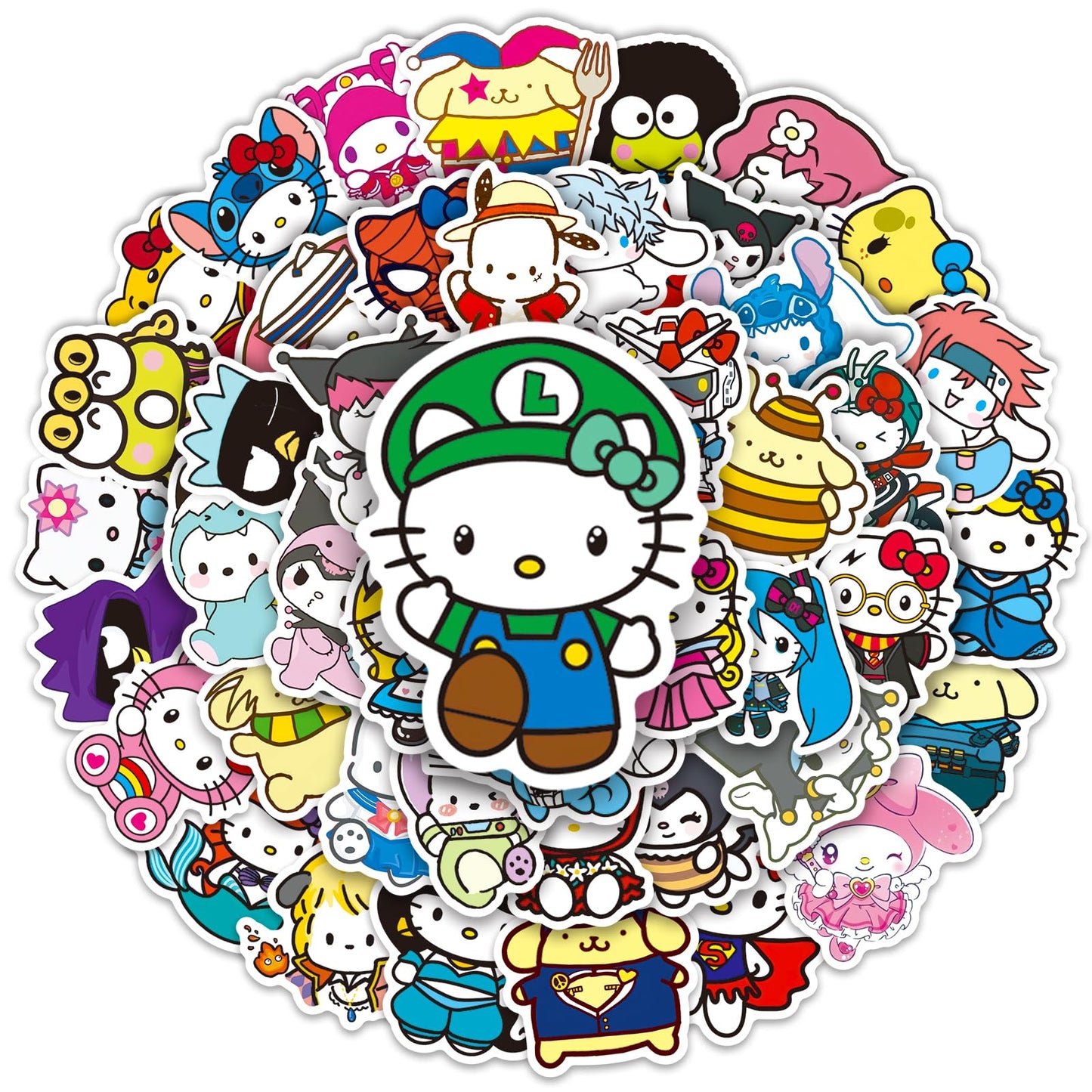 50 Cartoon Sanrio Stickers for Kids and Teens
