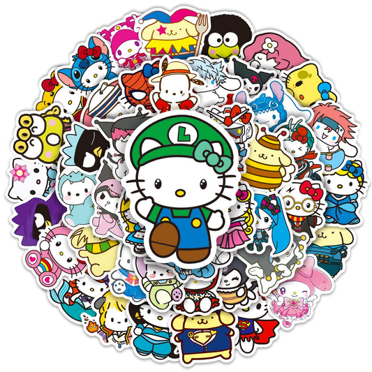 50 Cartoon Sanrio Stickers for Kids and Teens