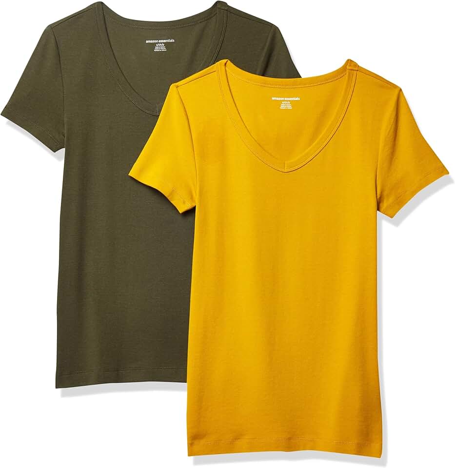 Women's Slim-Fit Short-Sleeve V-Neck T-Shirt Set